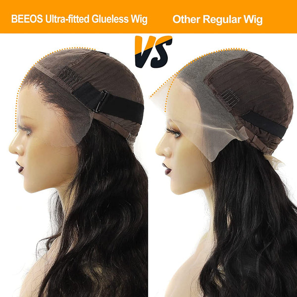 BEEOS SKINLIKE 13X6 Ultra-fitted Real HD Lace Font Curly Wig, 180% Density 0.10mm Ultra-thin HD Lace VIivd Clean Pre Plucked Hairline Bleached All Knots AM24