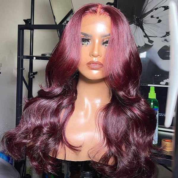 Beeos 13X4 Full Frontal Lace Wig Body Wave Sugar Plum Color BL010