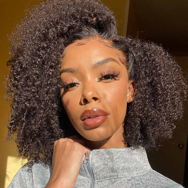 Beeos 13x4 SKINLIKE Real HD Lace Front Kinky Curly Wig Deep Parting Wig BL216