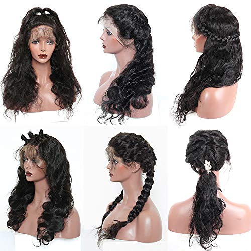 BEEOS Transparent Invisible Lace Wig, 13X6 Lace Front Body Wave Pre Plucked Bleached Knots Natural Hairline 150% Deinsity for Black Women AM04