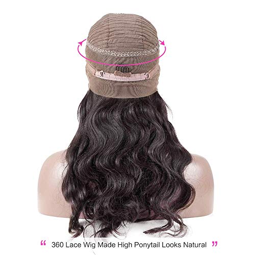 BEEOS Transparent Invisible Lace Wig, 13X6 Lace Front Body Wave Pre Plucked Bleached Knots Natural Hairline 150% Deinsity for Black Women AM04