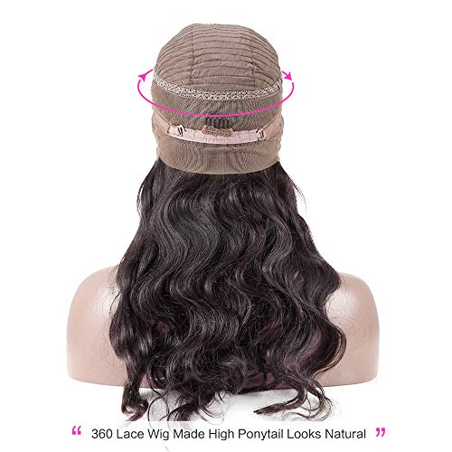 BEEOS Transparent Invisible Lace Wig, 13X6 Lace Front Body Wave Pre Plucked Bleached Knots Natural Hairline 150% Deinsity for Black Women AM04