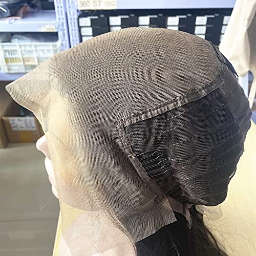 BEEOS Transparent Invisible Lace Wig, 13X6 Lace Front Body Wave Pre Plucked Bleached Knots Natural Hairline 150% Deinsity for Black Women AM04