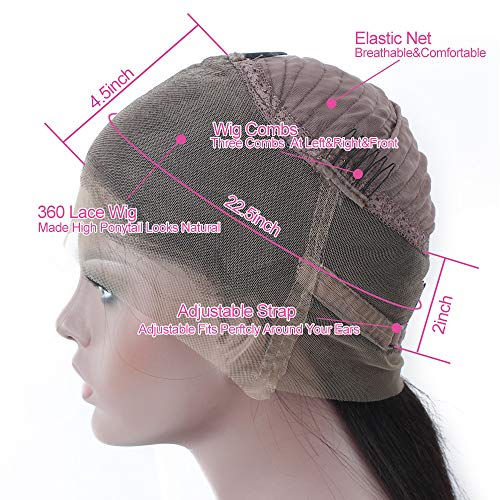 BEEOS Transparent Invisible Lace Wig, 13X6 Lace Front Body Wave Pre Plucked Bleached Knots Natural Hairline 150% Deinsity for Black Women AM04