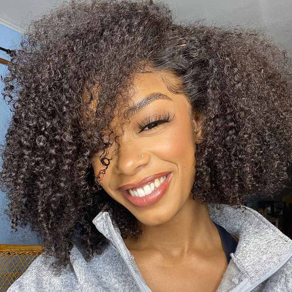 Beeos 13x4 SKINLIKE Real HD Lace Front Kinky Curly Wig Deep Parting Wig BL216