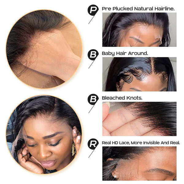 Ship from Amazon | BEEOS SKINLIKE Real HD Lace 13x4 Full Frontal Wig Invisible Lace Body Wave AM02