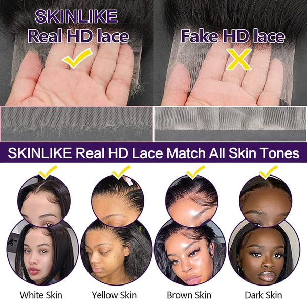 BEEOS SKINLIKE Real HD Lace 13x4 Full Frontal Wig Invisible Lace Body Wave ZH03