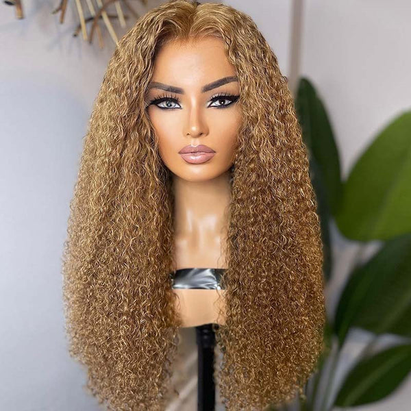 Beeos 13X4 SKINLIKE Real HD Lace Blonde Curly High Density Full Frontal Wig BL119