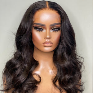  BEEOS Wear and Go Glueless Wigs Elastic Band 5x5 Skinlike Real HD Lace Closure Wig, 180% Density Pre Plucked Bleached Knots Straight Virgin