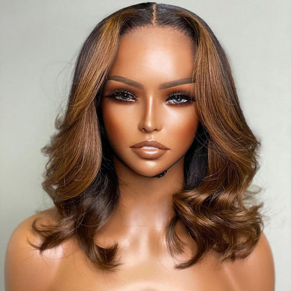 BEEOS SKINLIKE Real HD Lace Front Ombre Color Wave Bob Wig BL071