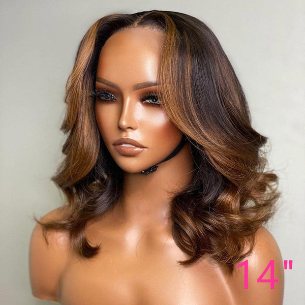 BEEOS SKINLIKE Real HD Lace Front Ombre Color Wave Bob Wig BL071