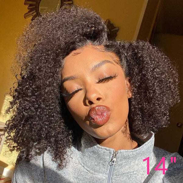 Beeos 13x4 SKINLIKE Real HD Lace Front Kinky Curly Wig Deep Parting Wig BL216