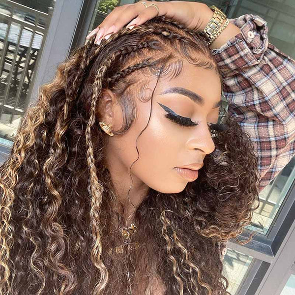 Beeos 360 SKINLIKE Real HD Lace Full Frontal Wig Highlight Color Pre-plucked BO67