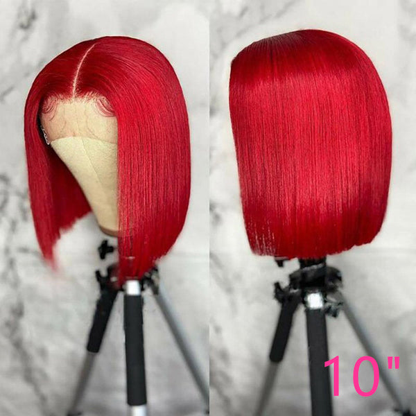 Beeos Blue Red & Ginger Color Straight Lace Frontal Bob BL109