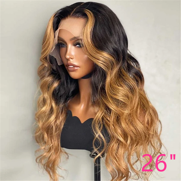 Beeos 13X4 SKINLIKE Real HD Lace Full Frontal Body Wave Highlight Color Hair BL223