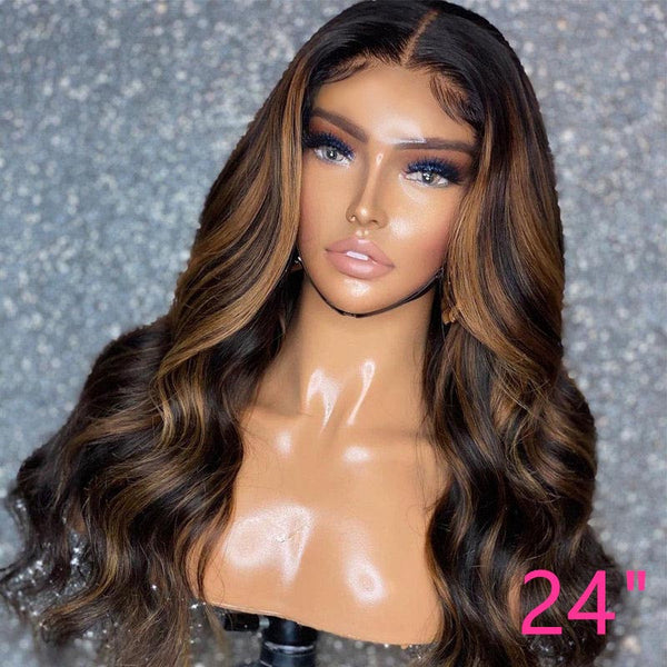 Beeos 13x4 Full Frontal SKINLIKE Real HD Lace Mix Color Highlight Wig Body Wave BL104