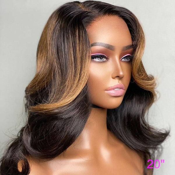 Beeos 13X4 SKINLIKE Real HD Lace Full Frontal Wig Ombre Body Wave BL089