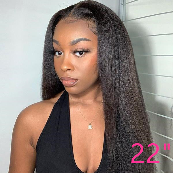 Beeos SKINLIKE Real HD Lace 13x6 180% Kinky Straight Frontal Wig BL080