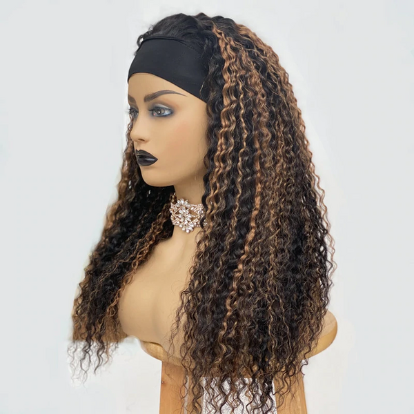 Beeos Headband Wig Highlight Curly Glueless Wig BH13