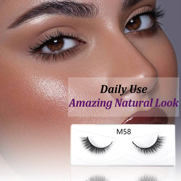 Amazon | BEEOS Real Siberian Mink 3D Eyelashes Wholesale 10 Pairs Fluffy Full Volume 18mm Long Reusable Lightweight for Daily Use Natural Look