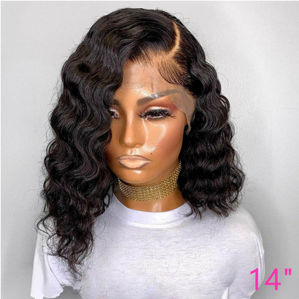 Beeos 13x6 SKINLIKE Real HD Lace Front Wig Deep Wave Bob Deep Parting BL227