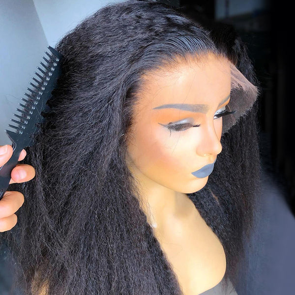 BEEOS 13x4 SKINLIKE Real HD Lace Full Frontal Wig Kinky Straight Natual Color BL039