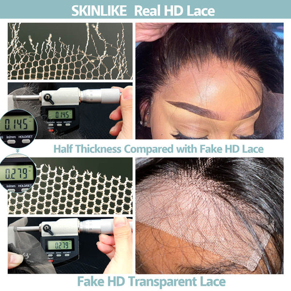 Beeos 5x5 SKINLIKE Real HD Lace Closure Bob Glueless Straight Wig BC019